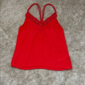 Orange/Red Lace Trim Cami Top